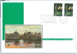 Niederlande Groningen SST 1996 J. Vermeer Gemälde Paar Telebrief Mit Telefonkarte Vermeer Mit Stadtansicht - Covers & Documents