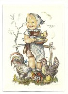 Petite Fille, Barrière, Poules Et Poussins. Signée Hümmel N°5943 - Hummel