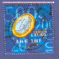 2001  N° 3402  DEMAIN L'EURO 22.11.2001 OBLITÉRÉ - Gebruikt