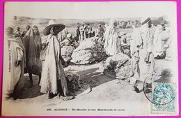 Cpa N° 455 Un Marché Arabe Marchands De Laine 1905 Carte Postale Algérie Métier Belle Animation - Professioni