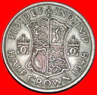 * COAT OF ARMS  GREAT BRITAIN  HALF CROWN 1948! GEORGE VI (1937-1952)  LOW START NO RESERVE! - K. 1/2 Crown