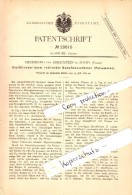 Original Patent - Siegismund Von Ehrenstein In Zduny , 1884 , Oszilierender Dampfwasserheber !!! - Ostpreussen