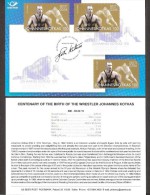 Wrestling J. Kotkas 100 - Olympic Gold Estonia 2015  Stamp Presentation Card (engl) Mi 815 - Summer 1952: Helsinki