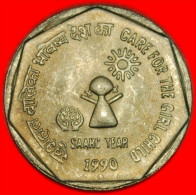 * GIRL CHILD ★ INDIA ★ 1 RUPEE 1990! UNCOMMON! UNC! LOW START★ NO RESERVE! - Inde