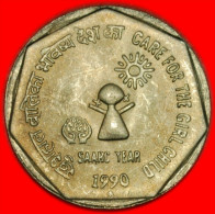 * GIRL CHILD ★ INDIA ★ 1 RUPEE 1990! UNCOMMON! UNC! LOW START★ NO RESERVE! - India