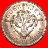 * LILY ★ GUERNSEY★ 8 DOUBLES 1956! ELIZABETH II (1953-2022)  LOW START★NO RESERVE! - Guernsey