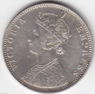 @Y@    BRITISH INDIA    1 Rupee 1887 Double Curve In Crown B Incuse (2340) - Indien