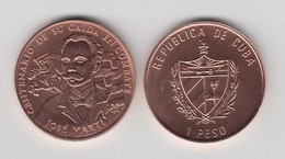 1995-MN-3 CUBA. KM 519. 1$. 1995. COPPER. COBRE. CENTENARIO DE MUERTE DE JOSE MARTI. DEATH CENTENARY OF JOSE MARTI. - Cuba