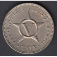 1915-MN-12 CUBA. KM A12 COPPER- NICKEL 5c STAR 1915. ESTRELLA RADIANTE. XF PLUS UNC. BELLA PATINA - Kuba