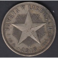 1915-MN-10 CUBA. KM 14.3 SILVER 40c STAR 1915. ESTRELLA RADIANTE. XF - Cuba