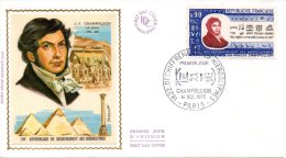 FRANCE. N°1734 De 1972 Sur Enveloppe 1er Jour. Champollion. - Egittologia