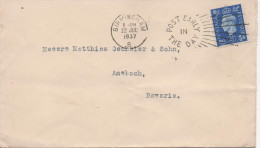 Nr. 3676, Brief, England 1937, Birmingham Nach Ansbach In Bayern - Cartas & Documentos