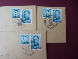 3 Kleine Briefomslagen - Stempels \"Koning Albert I\"    (20130217abc) - Documentos Conmemorativos