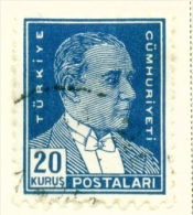 TURKEY  -  1931 To 1954  Kemal Attaturk Definitive  20k  Used As Scan - Used Stamps