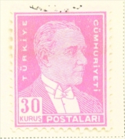 TURKEY  -  1931 To 1954  Kemal Attaturk Definitive  30k  Used As Scan - Usati