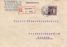 Stoccolma, Raccomandata To Berlino 1916 - Lettres & Documents