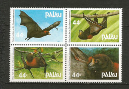 Les  Chauves-souris Des îles PALAU (Océan Pacifique).  4 T-p Neufs ** En Bloc De 4 - Chauve-souris
