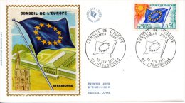 FRANCE. Service N°35 De 1971 Sur Enveloppe 1er Jour. Conseil De L'Europe/Drapeau. - European Community