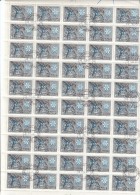 Urss 1967 - Yt  3272 Used   Foglio Completo Di 50 Val. Olimpiadi Grenoble (Pattinaggio Artistico) - Full Sheets