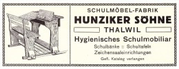 Original Werbung - 1914 - Hunziker Söhne In Thalwil , Schulmöbelfabrik , Schule , Möbel , Tafel !!! - Thalwil