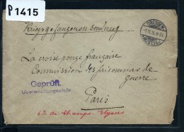 FRANCE  - LETTRE POUR LA CROIX ROUGE FRANCAISE  1915  DEPART DE DRESDEN A ETUDIER - Croce Rossa