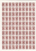 Urss 1960-59 - Yt  3166 Used   Foglio Completo Di 100 Val. - Ordinaria (Ouvrier) - Fogli Completi