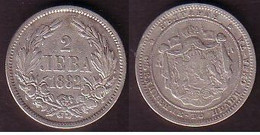 BULGARIA - 1882 - 2Lv Silver - VF+ - Bulgaria