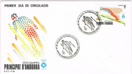 11621. Carta F.D.C. ANDORRA Española 1984. Juegos Olimpicos, Olimpiadas, SKI - Storia Postale