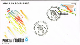 11621. Carta F.D.C. ANDORRA Española 1984. Juegos Olimpicos, Olimpiadas, SKI - Lettres & Documents