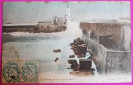 Cpa Alger La Marine Par Un Coup De Vent 1904 Carte Postale Algérie Colorisée - Alger
