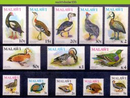 Naa1931 FAUNA VOGELS EEND GANS DUCK QUAIL FRANCOLIN GOOSE GUINEA FOWL BIRDS VÖGEL AVES OISEAUX MALAWI 1975 ONG/MH - Collections, Lots & Séries