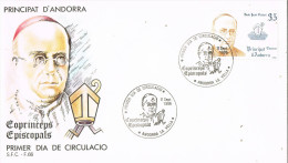 11623. Carta F.D.C. ANDORRA Española 1986. Co Principes Episcopales - Briefe U. Dokumente