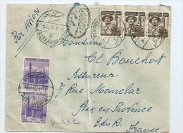 Egypte :Lettre Recommandée Alexandrie Pour Aix En Provence - Storia Postale