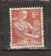 Timbre France Y&T N°1115 (05) Obl.  Type Moissonneuse  6 F. Brun-jaune. Cote 0,15 € - 1957-1959 Reaper