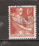 Timbre France Y&T N°1115 (08) Obl.  Type Moissonneuse  6 F. Brun-jaune. Cote 0,15 € - 1957-1959 Mäherin