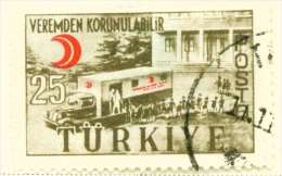 TURKEY  -  1957  TB Relief  25k  Used As Scan - Used Stamps