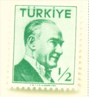 TURKEY  -  1956  Kemal Attaturk  1/2k  Mounted/Hinged Mint - Ungebraucht