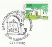 Portugal 1988 Sonderstempel LUBRAPEX 88 Am 19.5.88 DIA DA COMUNIDADA ....; Serra Do Pilar Kloster, Brasilien - Maschinenstempel (Werbestempel)