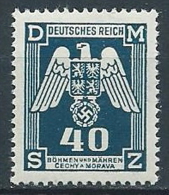 1943 GERMANIA BOEMIA E MORAVIA SERVIZIO AQUILA 40 H MNH ** - G5 - Altri & Non Classificati