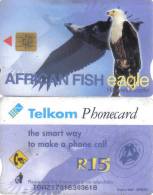 South Africa-saf-139-african Fish Eagle(r15)-3-4/2002-tirage-600.000-used+1 Card Prepiad Free - Arenden & Roofvogels