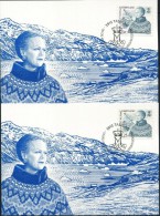 PA1221 Greenland 2001 Queen Margaret 2v Maximum Card MNH - Cartas & Documentos