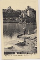 Cpa,rhone,lyon,la Saone à L´ile Barbe,saint Rambart,pecheur,abbaye,éd Ition La Cigogne,barque Avec Chaine,rare - Lyon 9