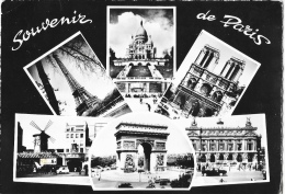 Souvenir De Paris - Multivues - Carte CAP Dentelée - Cartas Panorámicas
