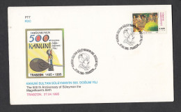 TURK, 1995, FDC, 155th Anniversary Of Postal Organization Of Turkiye, Ankara Cancelled - Turks E Caicos