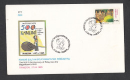 TURK, 1995, FDC, 155th Anniversary Of Postal Organization Of Turkiye, Ankara Cancelled - Turks And Caicos