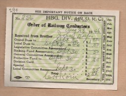 Documento Antiguo - ORDER OF RAIROAD CONDUCTORS 1946 - Cheques & Traverler's Cheques