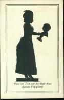 Scherenschnitt Silhouette Frau Von Stein Mit Der Büste Statue Ihres Sohnes Fritz Goethe 1783 - Scherenschnitt - Silhouette