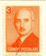 TURKEY  -  1948  President Inonu  3k  Used As Scan - Used Stamps