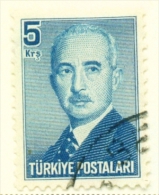 TURKEY  -  1948  President Inonu  5k  Used As Scan - Used Stamps