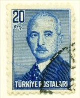 TURKEY  -  1948  President Inonu  20k  Used As Scan - Gebruikt